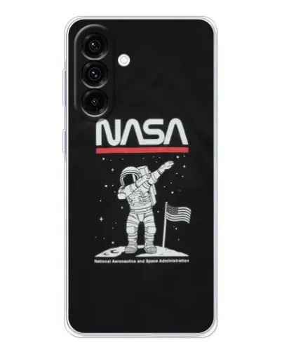 Чехол для Samsung Galaxy A26 5G с картинкой «NASA — шагаем по Луне»