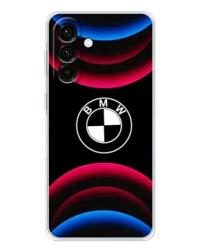 Чехол для Samsung Galaxy A26 5G с картинкой «Логотип BMW и неоновые дуги»