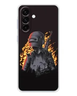 Чехол для Samsung Galaxy A26 5G с картинкой «PUBG — огненный силуэт»