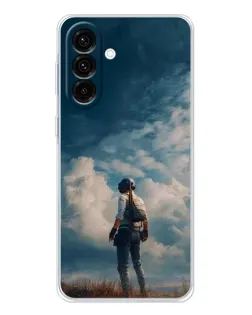 Чехол для Samsung Galaxy A26 5G с картинкой «Герой PUBG на скале»