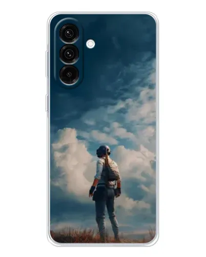 Чехол для Samsung Galaxy A26 5G с картинкой «Герой PUBG на скале»