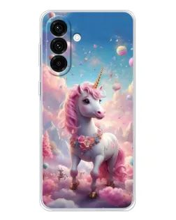 Чехол для Samsung Galaxy A26 5G с картинкой «Единорог среди облаков»