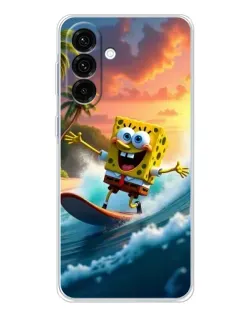 Чохол для Samsung Galaxy A26 5G з картинкою «Губка Боб серфінгіст»