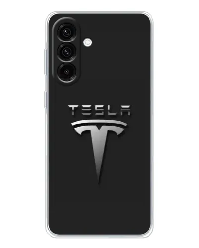 Чохол для Samsung Galaxy A26 5G з картинкою «Сталевий логотип Tesla»