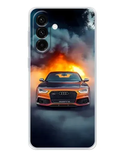 Чохол для Samsung Galaxy A26 5G з картинкою «Audi у вогняному диму»