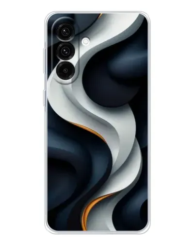 Чехол для Samsung Galaxy A26 5G с картинкой «Объемные черно-белые ленты»