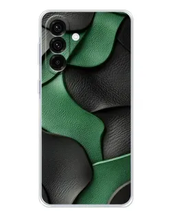 Чехол для Samsung Galaxy A26 5G с картинкой «Зеленые кожаные волны»