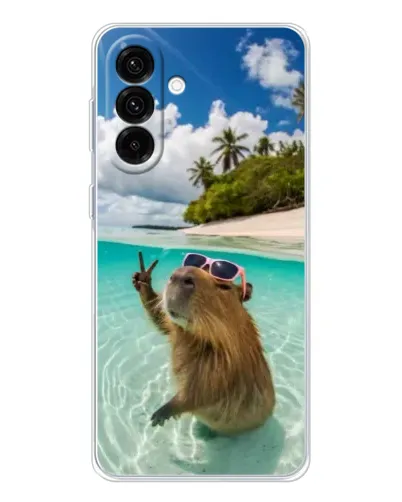 Чехол для Samsung Galaxy A26 5G с картинкой «Капибара на море»