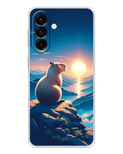 Чехол для Samsung Galaxy A26 5G с картинкой «Закат солнца с капибарой»