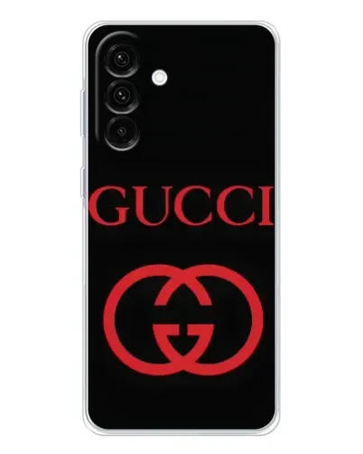 Чехол для Samsung Galaxy A27 с картинкой «Gucci — красный логотип»