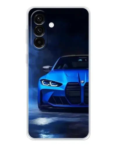 Чехол для Samsung Galaxy A27 с картинкой «Голубая BMW M4»