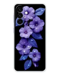 Чохол для Samsung Galaxy A27 з картинкою «Фіолетові квіти з росою»