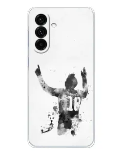 Чохол для Samsung Galaxy A27 з картинкою «Чорно-білий силует Мессі»