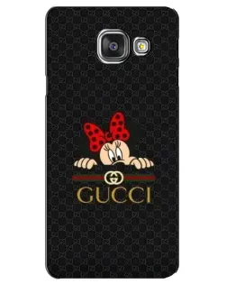 Чехол для Samsung Galaxy A3 2016 (A3100, A310F) с картинкой «Минни Маус Gucci — черный»