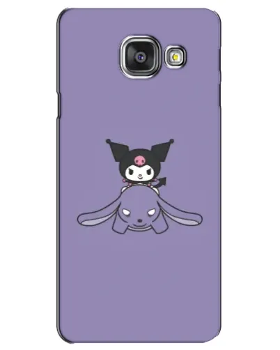 Чехол для Samsung Galaxy A3 2016 (A3100, A310F) с картинкой «Kuromi на лиловом фоне»