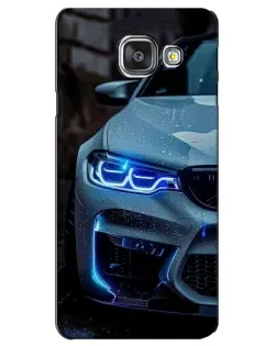 Чехол для Samsung Galaxy A3 2016 (A3100, A310F) с картинкой «Взгляд BMW с синими фарами»