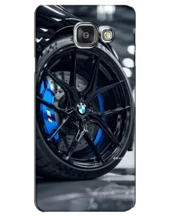 Чехол для Samsung Galaxy A3 2016 (A3100, A310F) с картинкой «Колесо BMW вблизи»