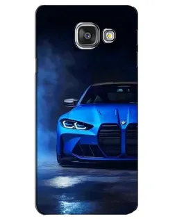 Чехол для Samsung Galaxy A3 2016 (A3100, A310F) с картинкой «Голубая BMW M4»