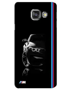 Чехол для Samsung Galaxy A3 2016 (A3100, A310F) с картинкой «Силуэт BMW в темноте»