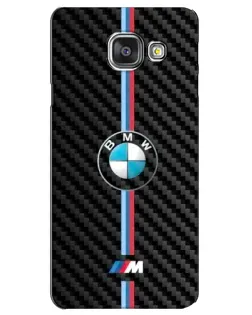 Чехол для Samsung Galaxy A3 2016 (A3100, A310F) с картинкой «Эмблема BMW и карбон»