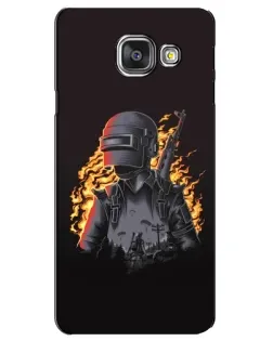 Чехол для Samsung Galaxy A3 2016 (A3100, A310F) с картинкой «PUBG — огненный силуэт»