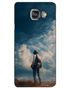 Чехол для Samsung Galaxy A3 2016 (A3100, A310F) с картинкой «Герой PUBG на скале»