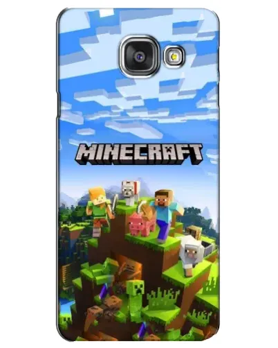 Чехол для Samsung Galaxy A3 2016 (A3100, A310F) с картинкой «Minecraft классический мир»