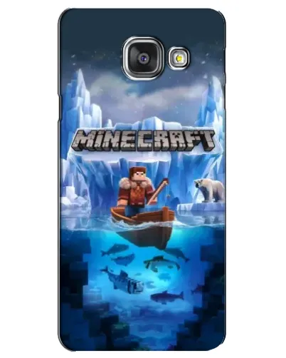 Чехол для Samsung Galaxy A3 2016 (A3100, A310F) с картинкой «Minecraft ледяной мир»