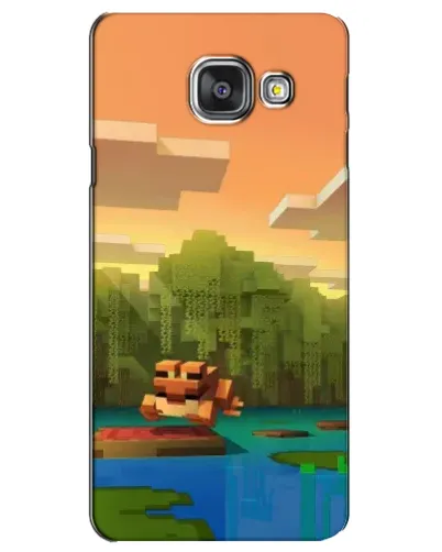 Чехол для Samsung Galaxy A3 2016 (A3100, A310F) с картинкой «Майнкрафт закат солнца»