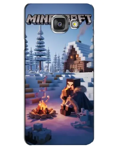 Чехол для Samsung Galaxy A3 2016 (A3100, A310F) с картинкой «Зимний Minecraft»