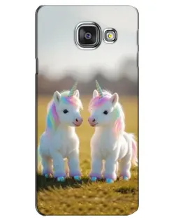 Чехол для Samsung Galaxy A3 2016 (A3100, A310F) с картинкой «Пара единорогов»