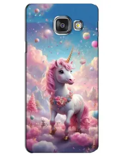 Чехол для Samsung Galaxy A3 2016 (A3100, A310F) с картинкой «Единорог среди облаков»