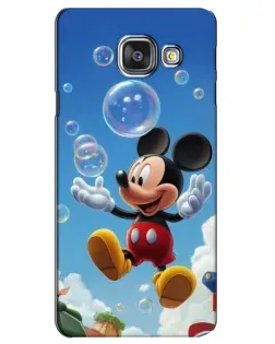 Чехол для Samsung Galaxy A3 2016 (A3100, A310F) с картинкой «Mickey и мыльные пузыри»