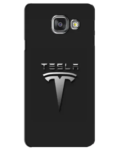 Чехол для Samsung Galaxy A3 2016 (A3100, A310F) с картинкой «Стальной логотип Tesla»
