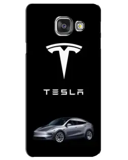 Чехол для Samsung Galaxy A3 2016 (A3100, A310F) с картинкой «Tesla Model Y»