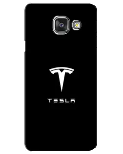 Чехол для Samsung Galaxy A3 2016 (A3100, A310F) с картинкой «Tesla White Logo»