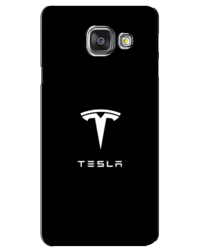 Чехол для Samsung Galaxy A3 2016 (A3100, A310F) с картинкой «Tesla White Logo»