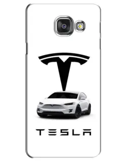 Чехол для Samsung Galaxy A3 2016 (A3100, A310F) с картинкой «Tesla White Style»