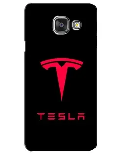 Чехол для Samsung Galaxy A3 2016 (A3100, A310F) с картинкой «Tesla Red Logo»