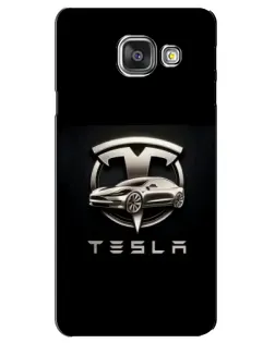 Чехол для Samsung Galaxy A3 2016 (A3100, A310F) с картинкой «Tesla — серебристое авто»