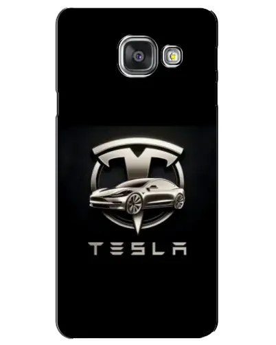 Чехол для Samsung Galaxy A3 2016 (A3100, A310F) с картинкой «Tesla — серебристое авто»