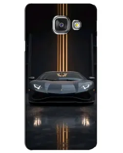 Чехол для Samsung Galaxy A3 2016 (A3100, A310F) с картинкой «Lamborghini золотые линии»