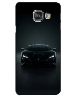Чехол для Samsung Galaxy A3 2016 (A3100, A310F) с картинкой «Черный Lamborghini Aventador»