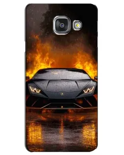Чехол для Samsung Galaxy A3 2016 (A3100, A310F) с картинкой «Lamborghini в огне»
