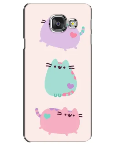 Чехол для Samsung Galaxy A3 2016 (A3100, A310F) с картинкой «Pusheen трио»