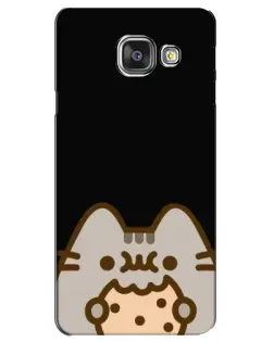 Чехол для Samsung Galaxy A3 2016 (A3100, A310F) с картинкой «Пушин на черном»