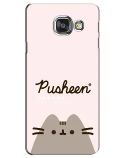 Чехол для Samsung Galaxy A3 2016 (A3100, A310F) с картинкой «Pusheen логотип»