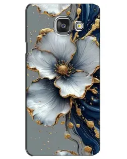Чехол для Samsung Galaxy A3 2016 (A3100, A310F) с картинкой «Белый цветок и золотой флюид»