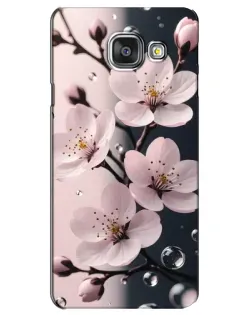 Чехол для Samsung Galaxy A3 2016 (A3100, A310F) с картинкой «Нежная сакура и капли»
