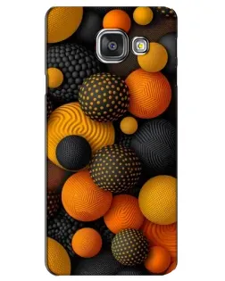 Чехол для Samsung Galaxy A3 2016 (A3100, A310F) с картинкой «Объемные оранжевые сферы»